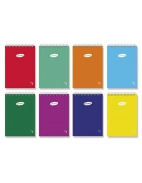 Paq 10 cuaderno espiral apaisado 12º 80h 60g cuad4x4 tapa carton pacsa